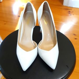 White pump heels